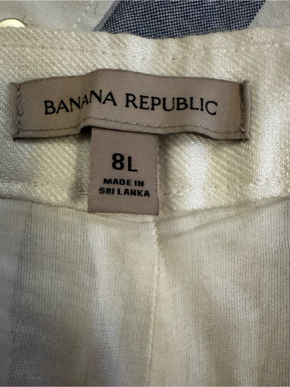 Banana Republic White Linen Cargo Pants